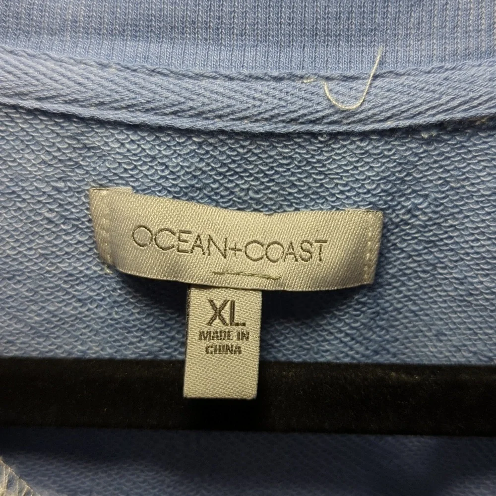 Ocean + Coast Tie-Dye Sweatshirt Blue + White Crewneck Girls Size XL